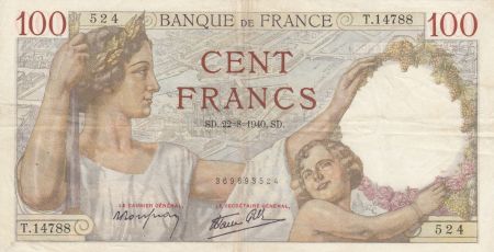 France 100 Francs Sully - 22-08-1940 - Série T.14788