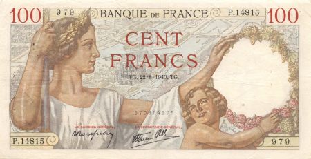 France 100 Francs Sully - 22-08-1940 Série P.14815 - TTB