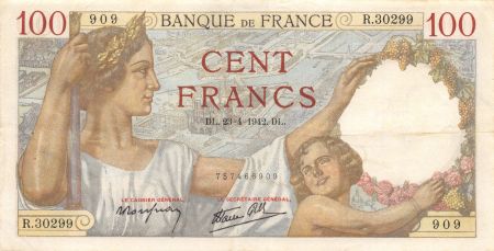 France 100 Francs Sully - 23-04-1942 Série R.30299 - TTB