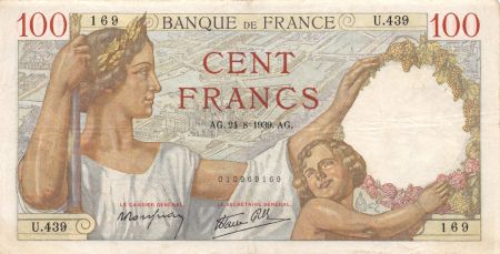France 100 Francs Sully - 24-08-1939 Série U.439 - TTB