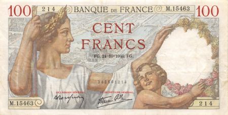 France 100 Francs Sully - 24-10-1940 Série M.15463 - TTB