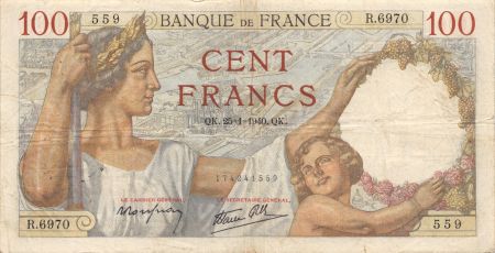 France 100 Francs Sully - 25-01-1940 Série R.6970 - TTB