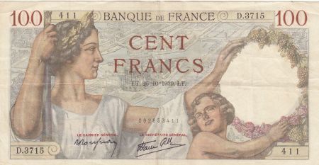France 100 Francs Sully - 26-10-1939 - Série D.3715
