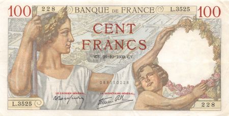 France 100 Francs Sully - 26-10-1939 Série L.3525 - TTB
