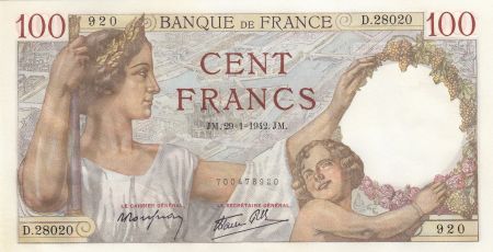 France 100 Francs Sully - 29-01-1942 Série D.28020