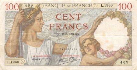 France 100 Francs Sully - 29-09-1939 Série L.1960 - TTB