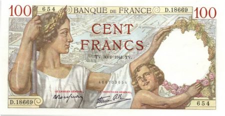 France 100 Francs Sully - 30-01-1941 Série D.18669