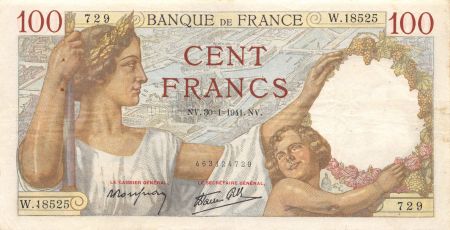 France 100 Francs Sully - 30-01-1941 Série W.18525 - TTB