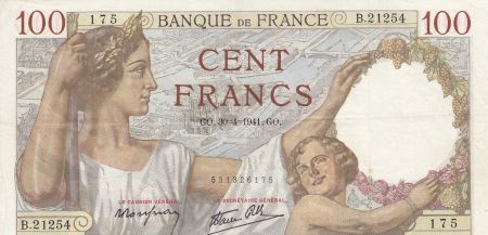France 100 Francs Sully - 30-04-1941 - Série B.21254