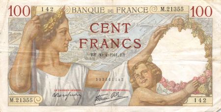 France 100 Francs Sully - 30-04-1941 Série M.21355 - TTB