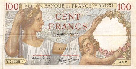France 100 Francs Sully - 30-04-1941 Série Y.21325 - TTB