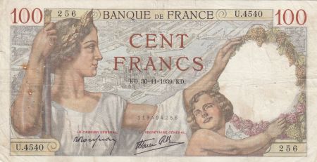 France 100 Francs Sully - 30-11-1939 - Série U.4540