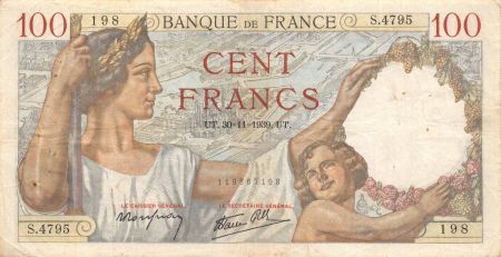 France 100 Francs Sully - 30-11-1939 Série S.4795 - TB