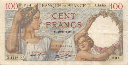 France 100 Francs Sully - 30-11-1939 Série X.4746 - TB+