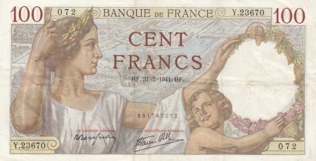 France 100 Francs Sully - 31-07-1941 - Série Y.23670