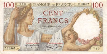 France 100 Francs Sully - 31-07-1941 Série Z.23967 - TTB