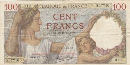 France 100 Francs Sully -19-12-1940 - Série Q.17710