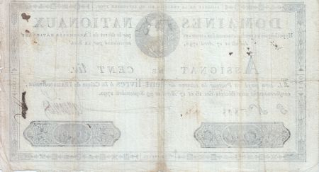 France 100 Livres - 29 Septembre -1790 - Sign. LARRIVEE - S. N° 11808
