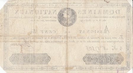 France 100 Livres 16-17 Avril, 29 Septembre 1790 et 19 Juin 1791- Sign. Broyard
