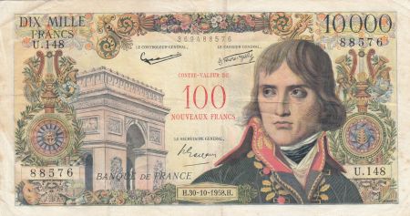 France 100 NF sur 10000 Francs Bonaparte - 1958 Série U.148