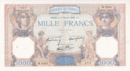 France 1000 Francs - Cérès et Mercure - 02-02-1939 - Série W.6263 - F.38.34