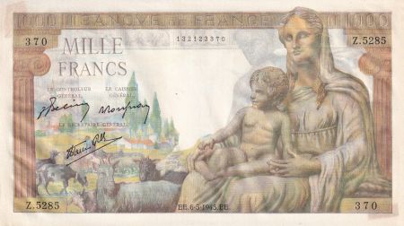France 1000 Francs - Déesse Déméter - 06-05-1943 - Série Z.5285 - F.40.23