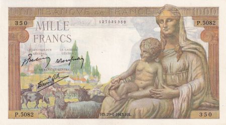 France 1000 Francs - Déesse Déméter - 29-04-1943 - Série P.5082 - F.40.22