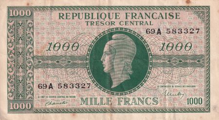 France 1000 Francs - Marianne - 1945-  Lettre A - TTB - VF.12.01