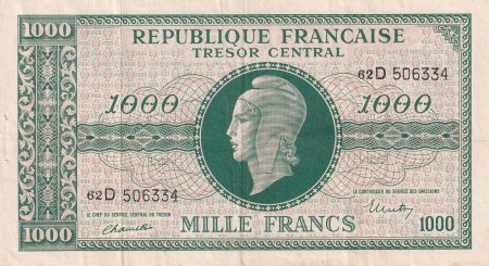 France 1000 Francs - Marianne - 1945-  Lettre D - VF.13.01