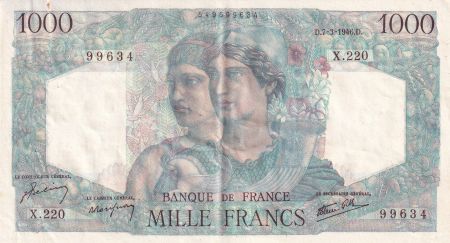 France 1000 Francs - Minerve et Hercule - 07-03-1946 - Série X.220 - F.41.12
