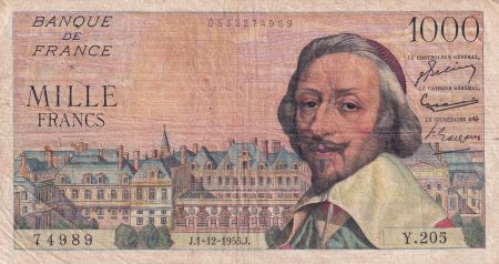 France 1000 Francs - Richelieu - 01-12-1955 - Série Y.205