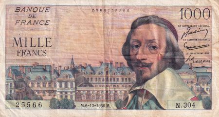 France 1000 Francs - Richelieu - 06-12-1956 - Série N.304 - F.42.24