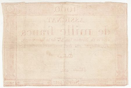 France 1000 Francs 18 Nivose An III - 7.1.1795 - Sign. Dubra
