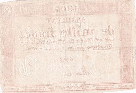 France 1000 Francs 18 Nivose An III (7.1.1795) - Sign. Coipel