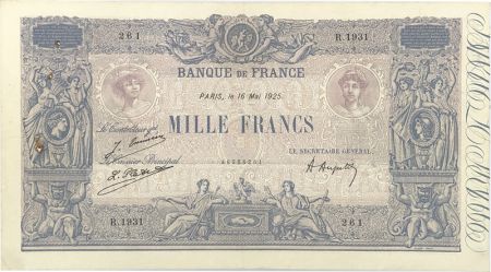 France 1000 Francs 1925 France - Bleu et rose - Série R.1931