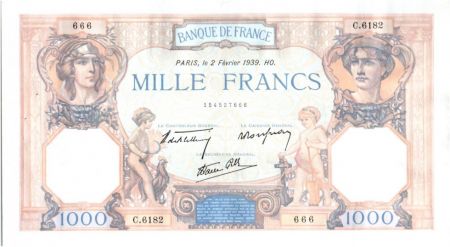 France 1000 Francs Cérès et Mercure - 02-02-1939 Série C.6182-666
