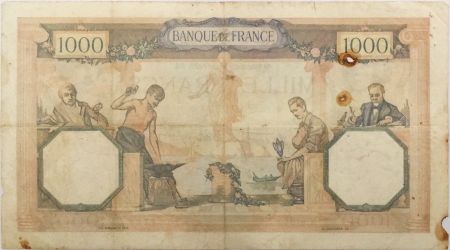 France 1000 Francs Cérès et Mercure - 02-02-1939 Série N.6184 - TB