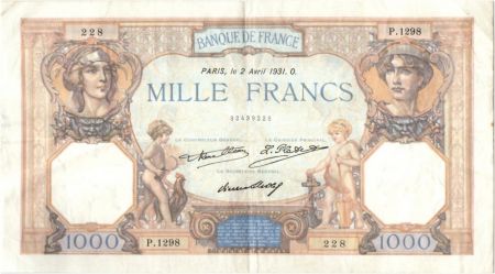 France 1000 Francs Cérès et Mercure - 02-04-1931 P.1298