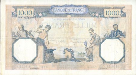 France 1000 Francs Cérès et Mercure - 03/11/1938 Série P.5283 - TTB