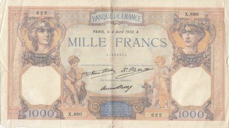 France 1000 Francs Cérès et Mercure - 04-04-1930 - Série X.880