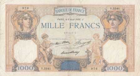 France 1000 Francs Cérès et Mercure - 06-08-1936 - Série Y.2541