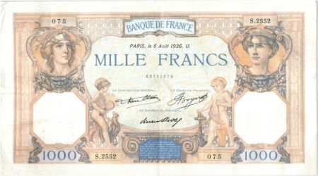 France 1000 Francs Cérès et Mercure - 06-08-1936 S.2552