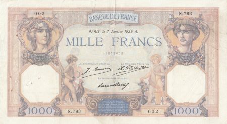 France 1000 Francs Cérès et Mercure - 07-01-1929 Série N.763