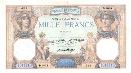 France 1000 Francs Cérès et Mercure - 07-07-1932 Série D.2024 - TTB