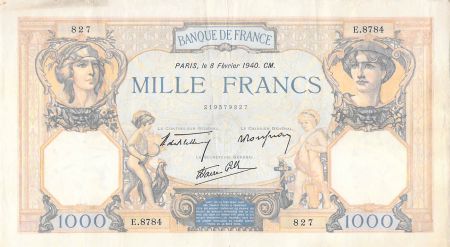 France 1000 Francs Cérès et Mercure - 08-02-1940 Série E.8784 - TTB