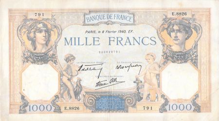 France 1000 Francs Cérès et Mercure - 08-02-1940 Série E.8826 - TTB