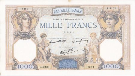 France 1000 Francs Cérès et Mercure - 09/12/1937 Série A3101 - 621