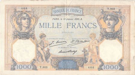 France 1000 Francs Cérès et Mercure - 10-01-1930 Série T.803 - TB+