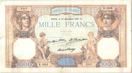 France 1000 Francs Cérès et Mercure - 10-12-1931 R.1652