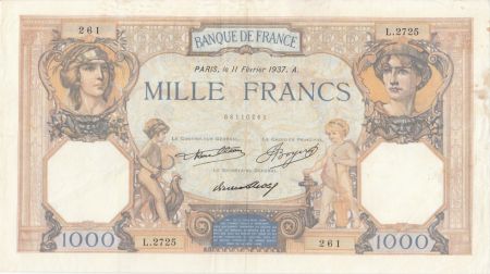 France 1000 Francs Cérès et Mercure - 11-02-1937 Série L.2725